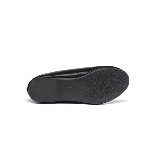 Girl's Slip on Ballerina Flats - BLACK PAT - 5